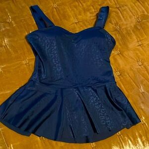 KIAVA Swim Black Leopard Peplum top